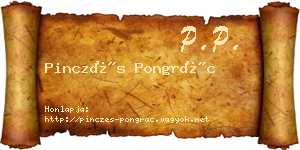 Pinczés Pongrác névjegykártya